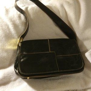 Rosetti Black faux leather shoulder bag